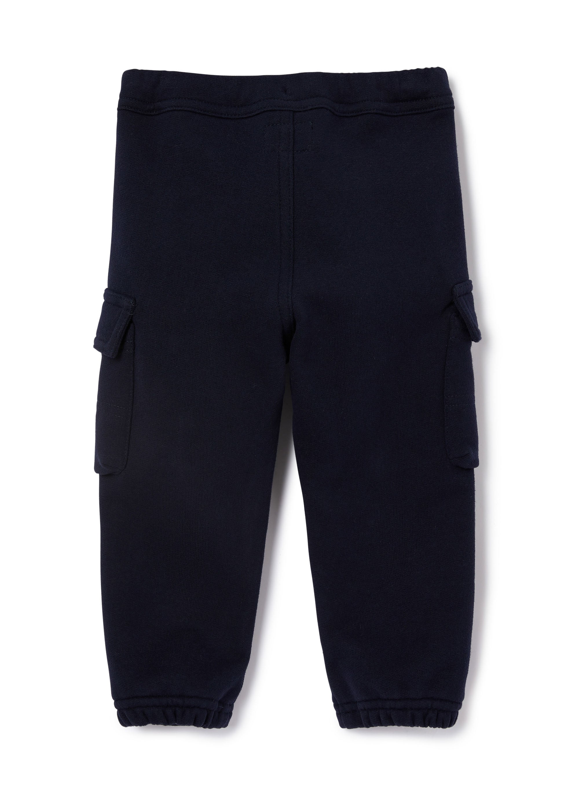 Blue fleece cargo trousers