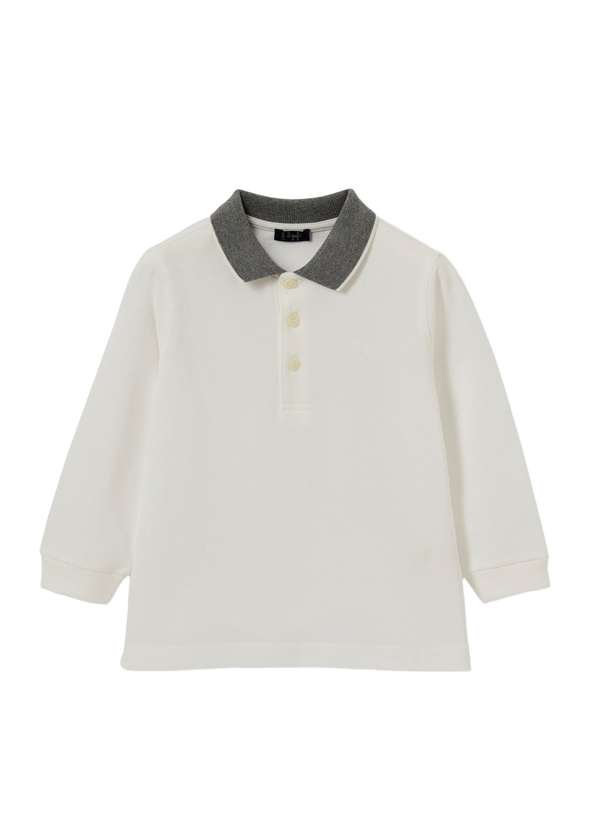 Milk And Grey Piquet Polo Shirt