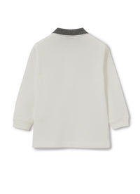 Milk And Grey Piquet Polo Shirt