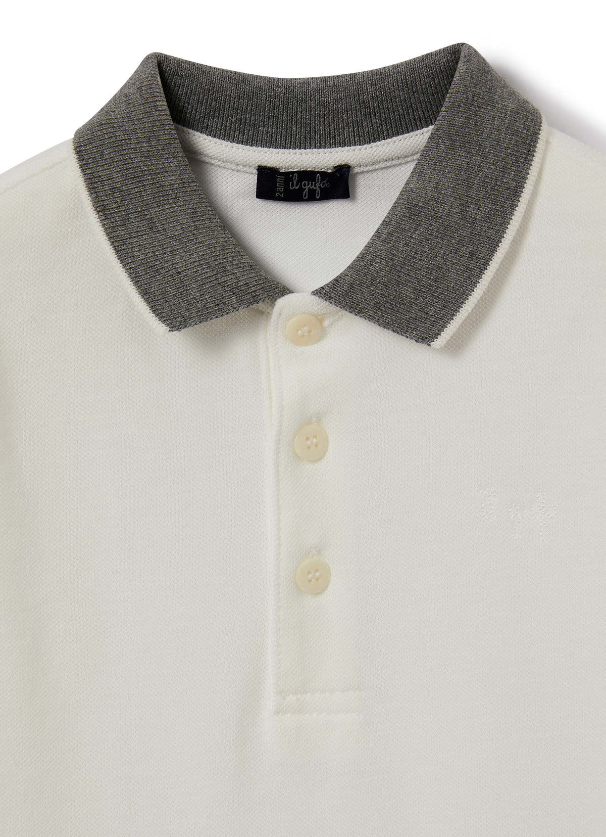 Milk And Grey Piquet Polo Shirt