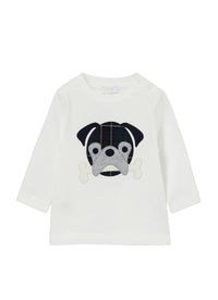T-Shirt Manica Lunga Con Cagnolino