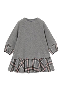 Checked fleece dress - Acciaio & Rosa Cameo