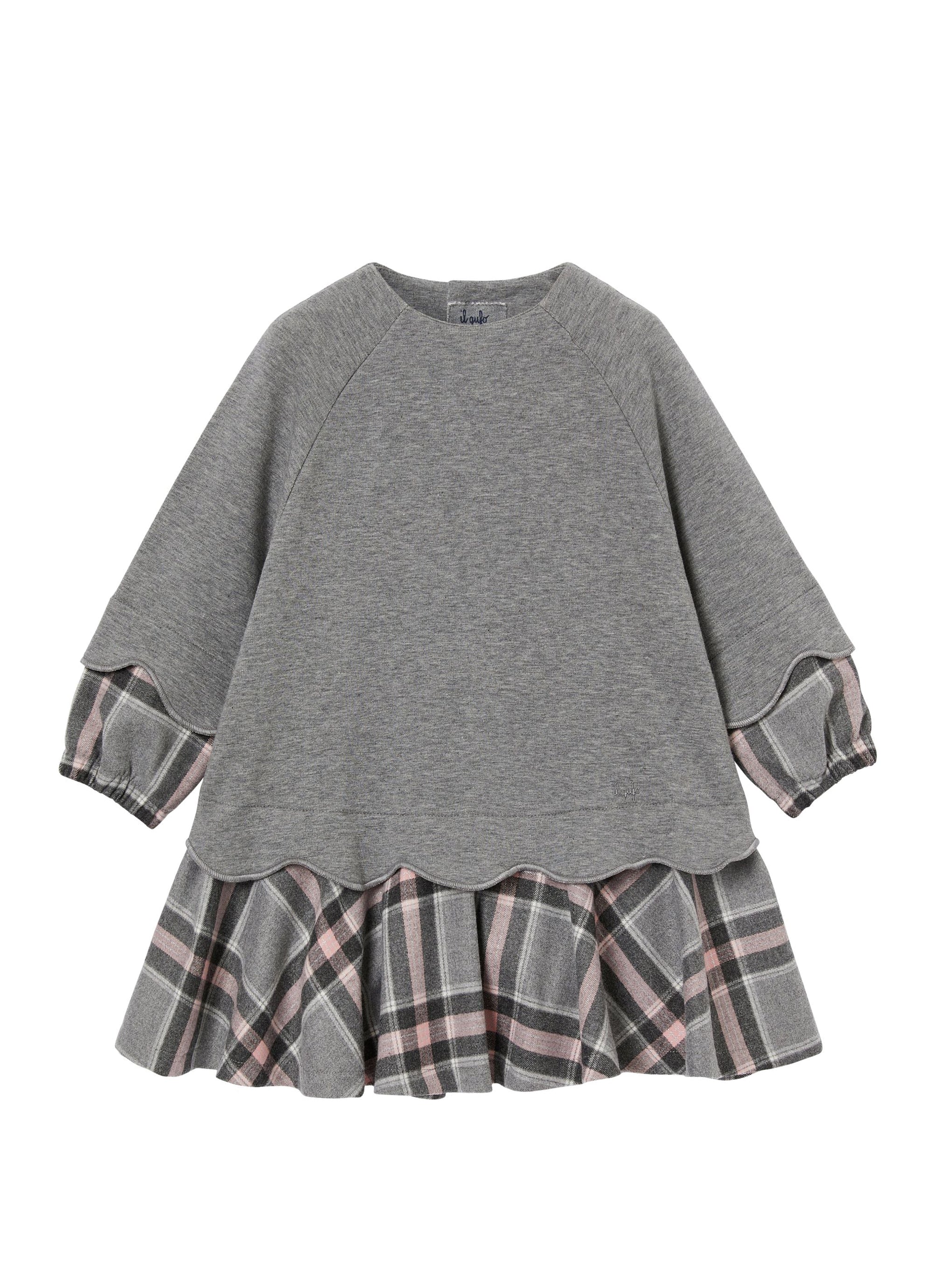 Checked fleece dress - Acciaio & Rosa Cameo