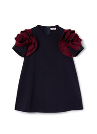 Short-sleeved dress - Blue Navy & Bordeaux