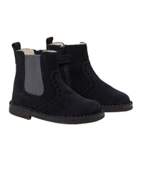 Blue suede first step Chelsea boots