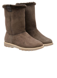 Suede ankle boots with merino lining