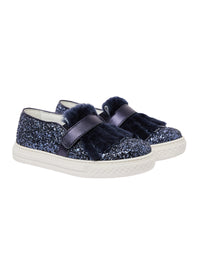 Glittered slip on shoes
