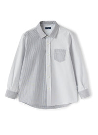 Striped patchwork shirt - Grigio & Zaffiro