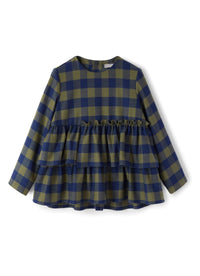 Checked shirt with flounces