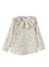 Camicia a fiori con maxi colletto