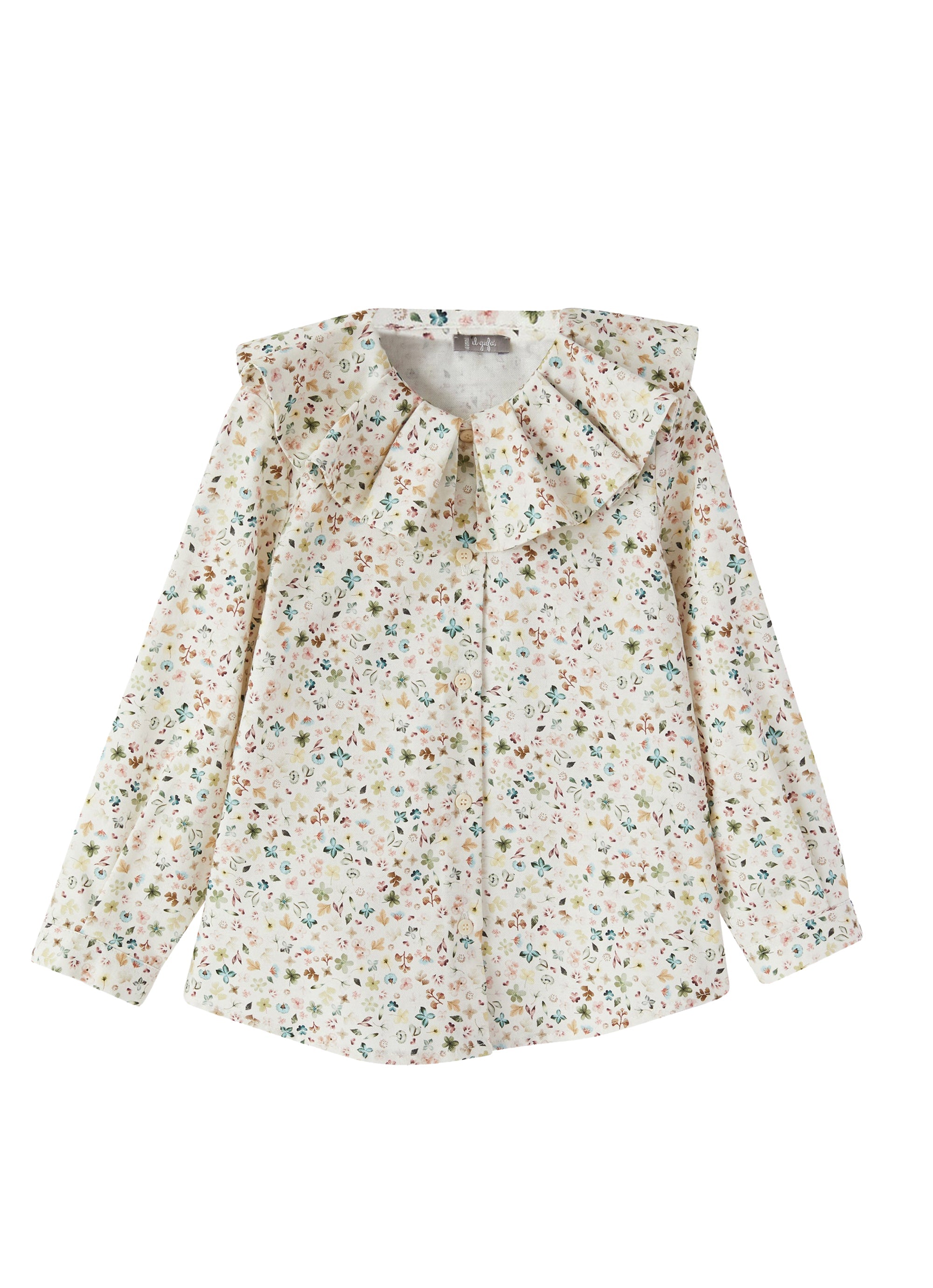 Camicia a fiori con maxi colletto