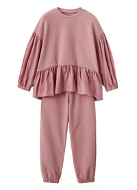 Pink fleece suit with Cupro inserts