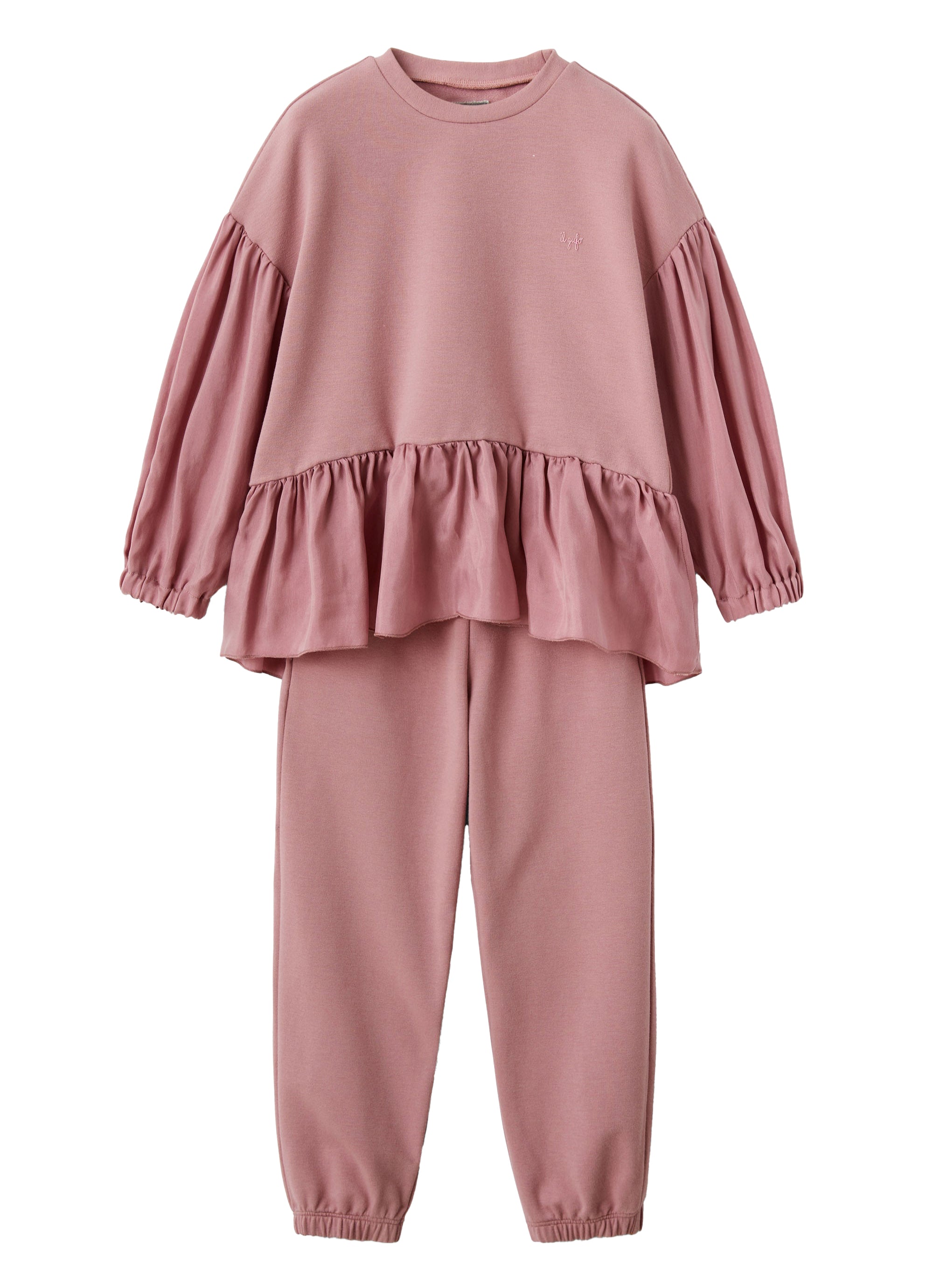 Pink fleece suit with Cupro inserts