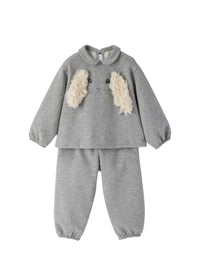 Grey Two-Piece Suit With Rabbit