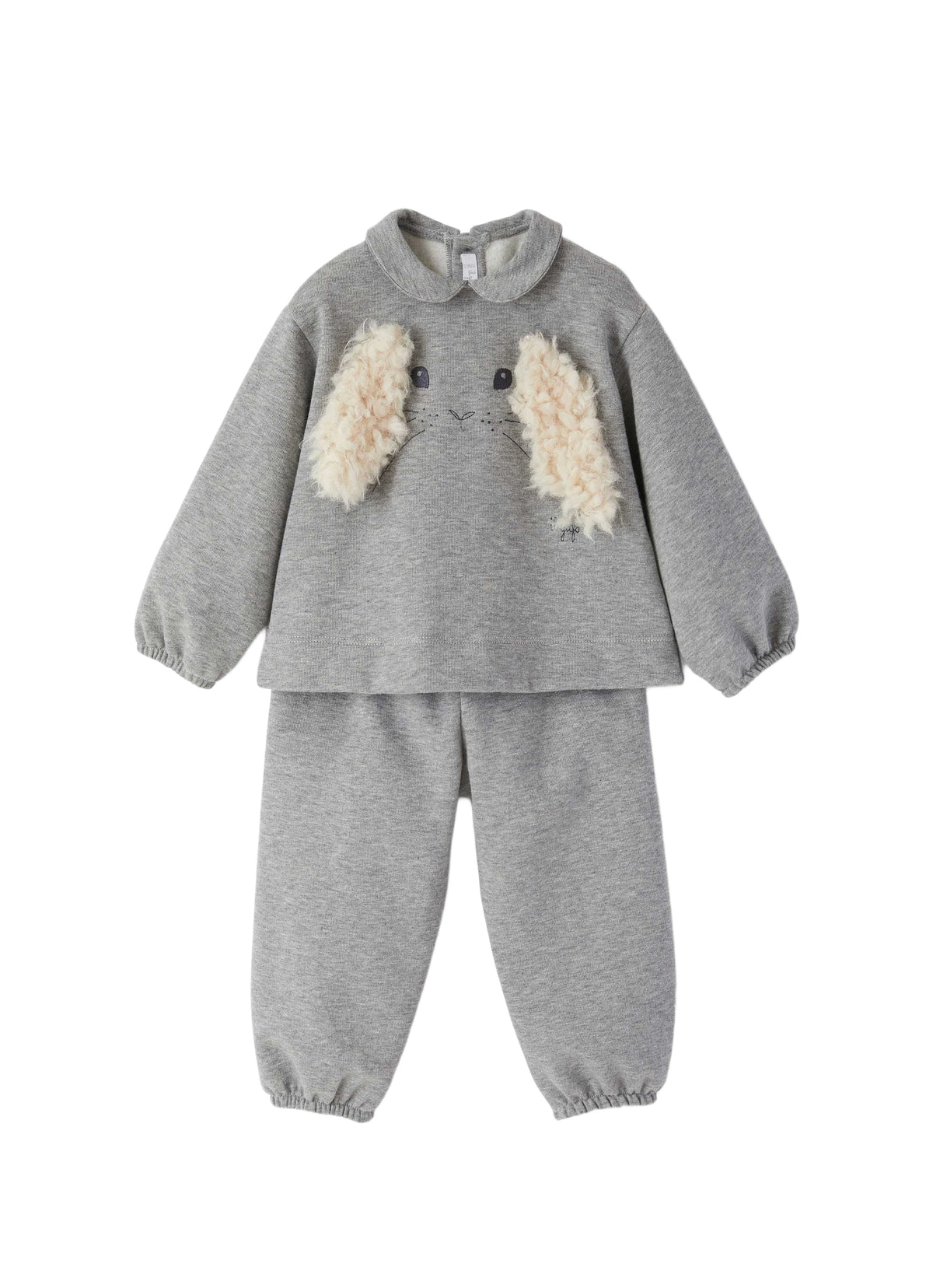 Grey Two-Piece Suit With Rabbit