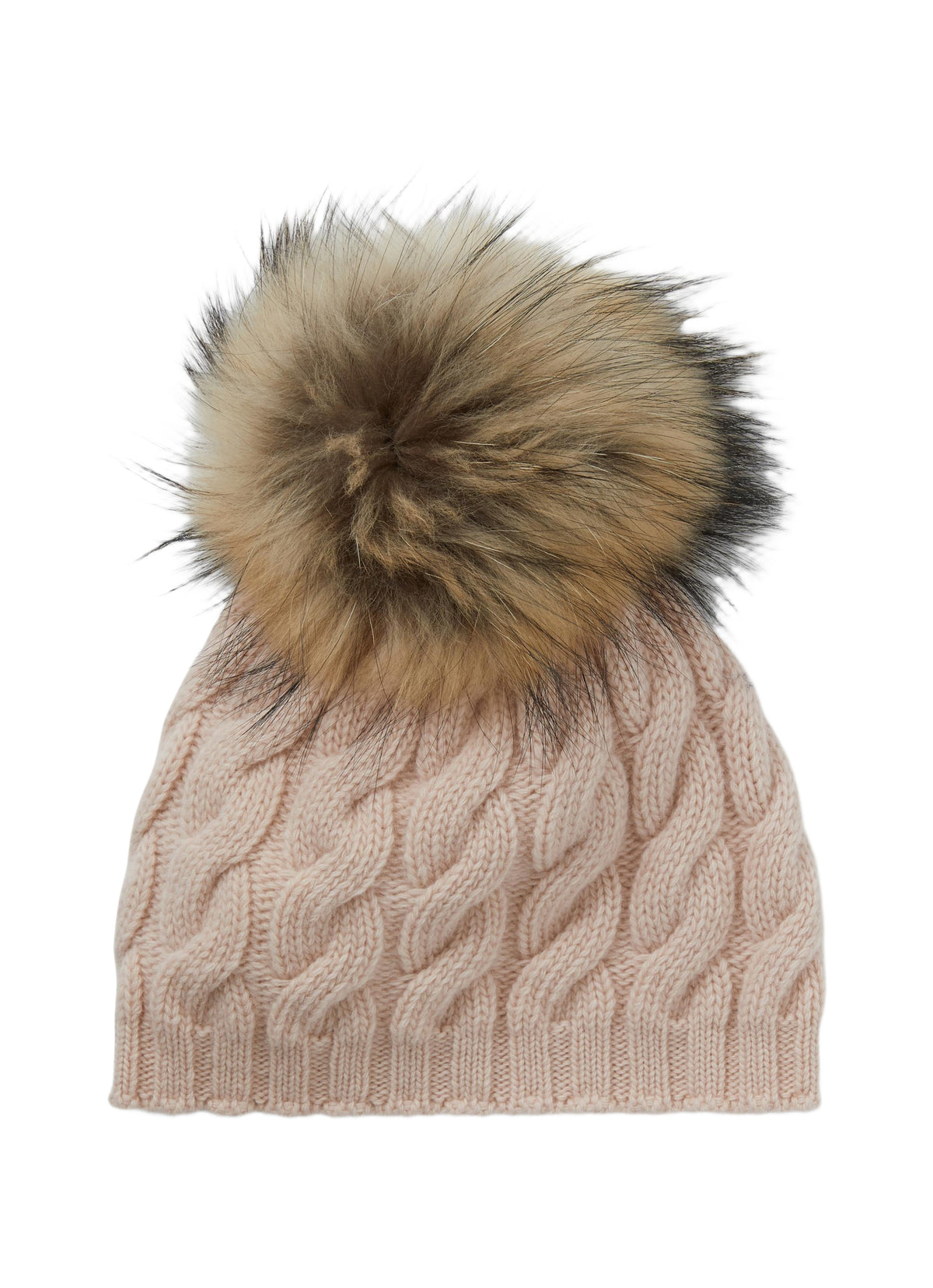 Cappello A Trecce Rosa Con Pom Pon