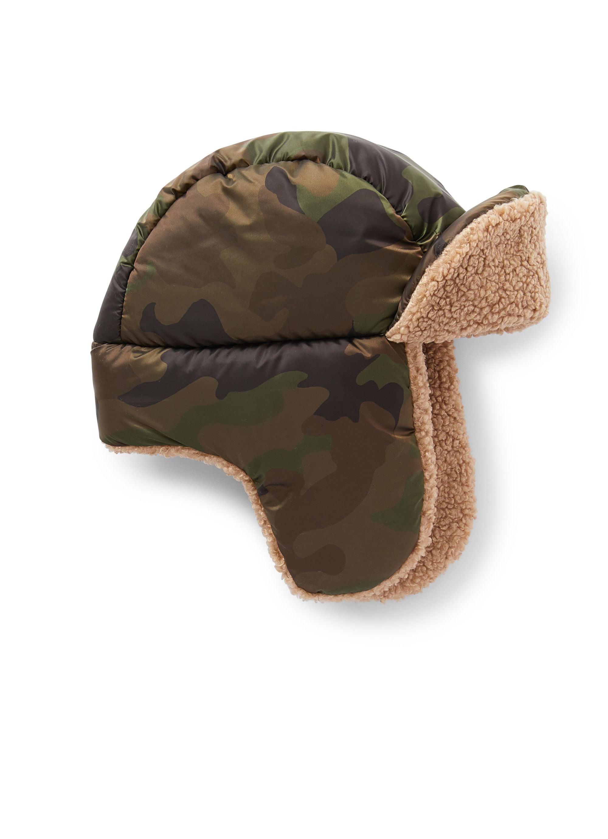 Camouflage hat with teddy inserts