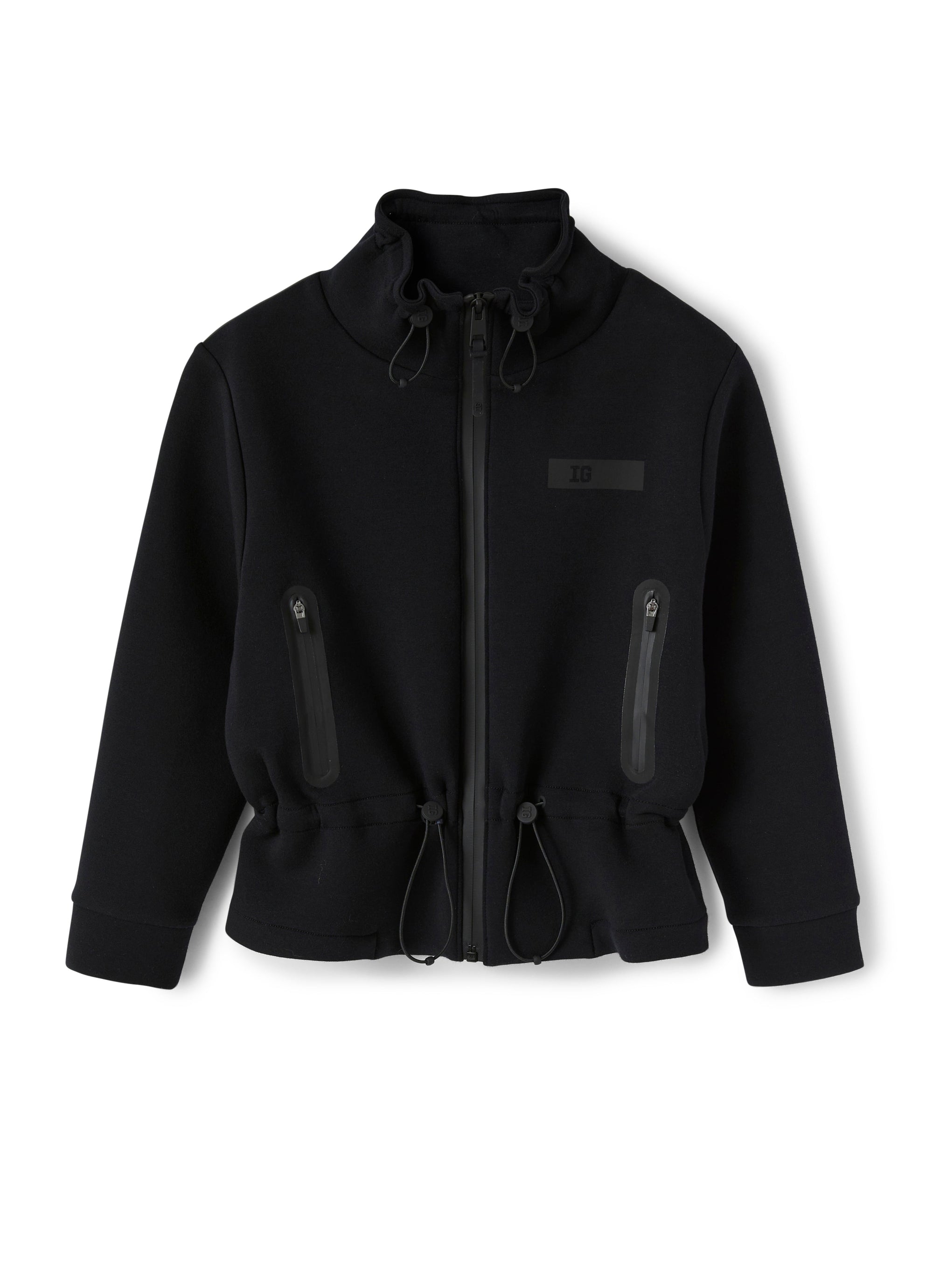 Giacca bonded nera con coulisse