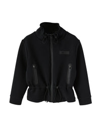 Giacca bonded nera con coulisse