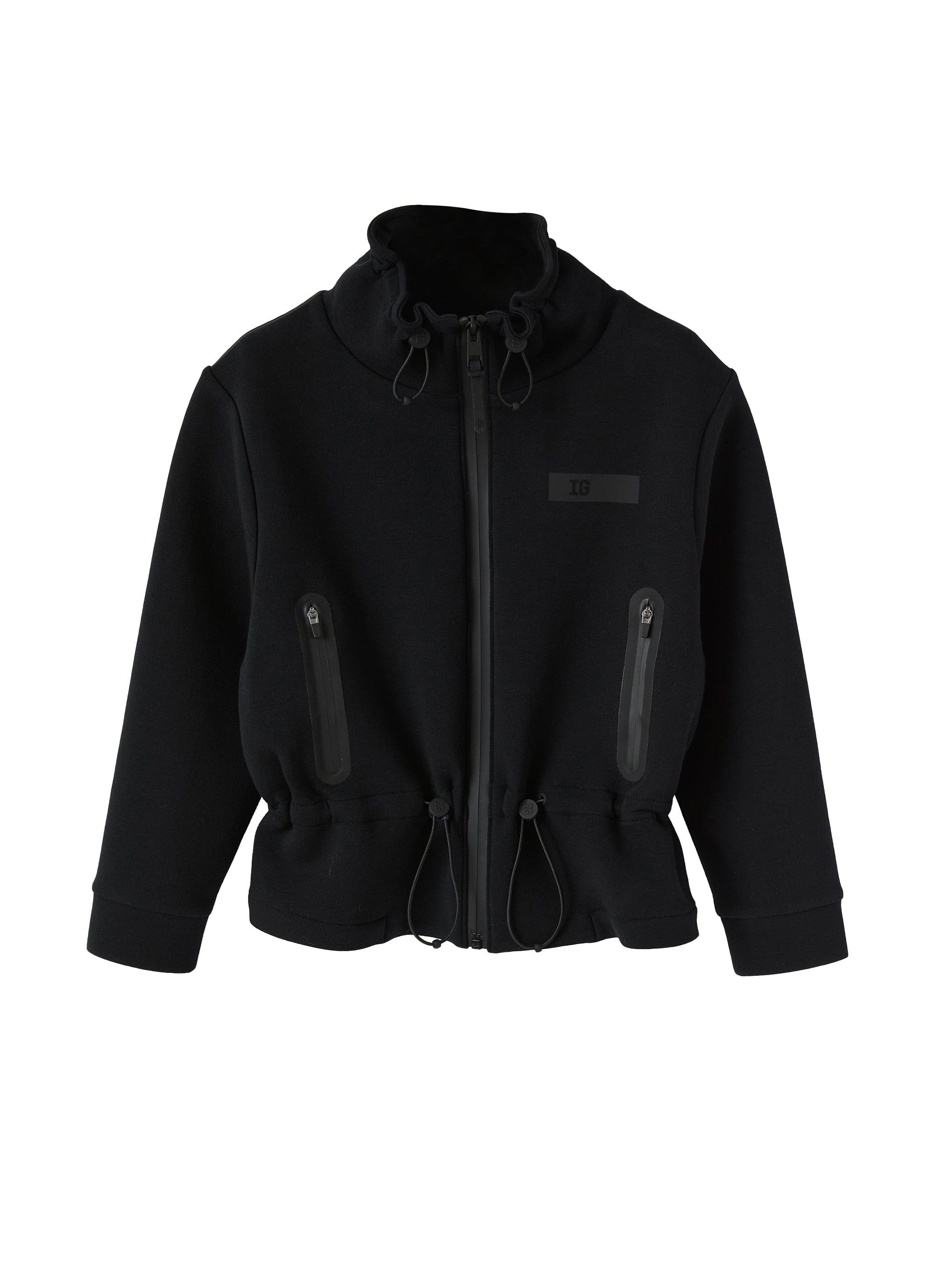 Giacca bonded nera con coulisse