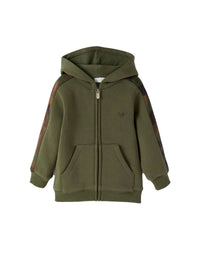 Camouflage nylon and cotton sweatshirt