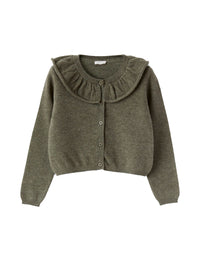 Wool ruffled cardigan - Abete Argenteo