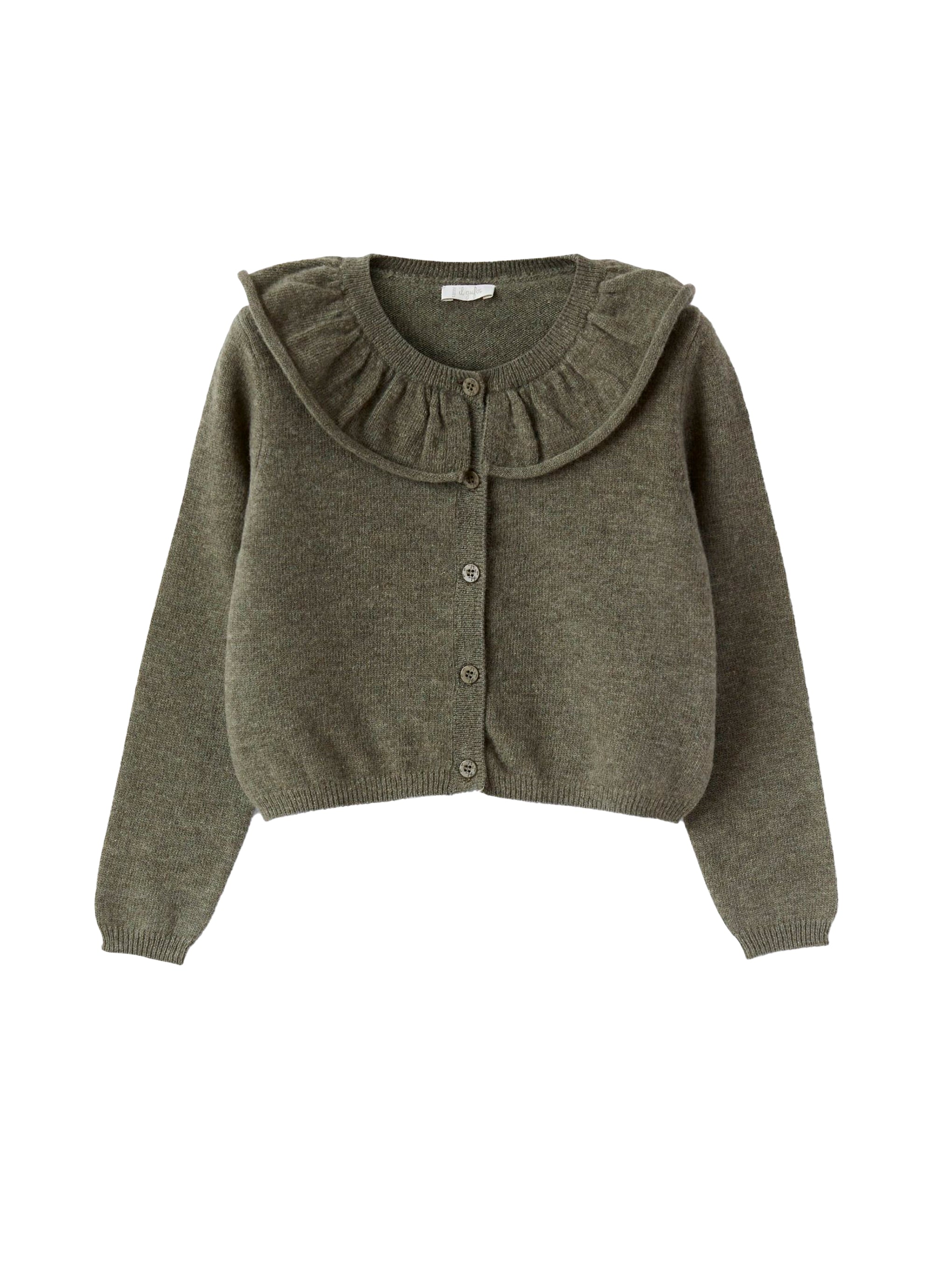 Wool ruffled cardigan - Abete Argenteo