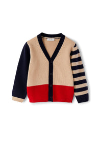 Wool striped cardigan - Blue & Betulla