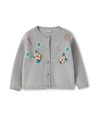 Cardigan with wool embroidery - Brina & Betulla