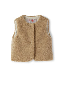 Beige Teddy Waistcoat With Buttons
