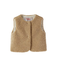 Beige Teddy Waistcoat With Buttons