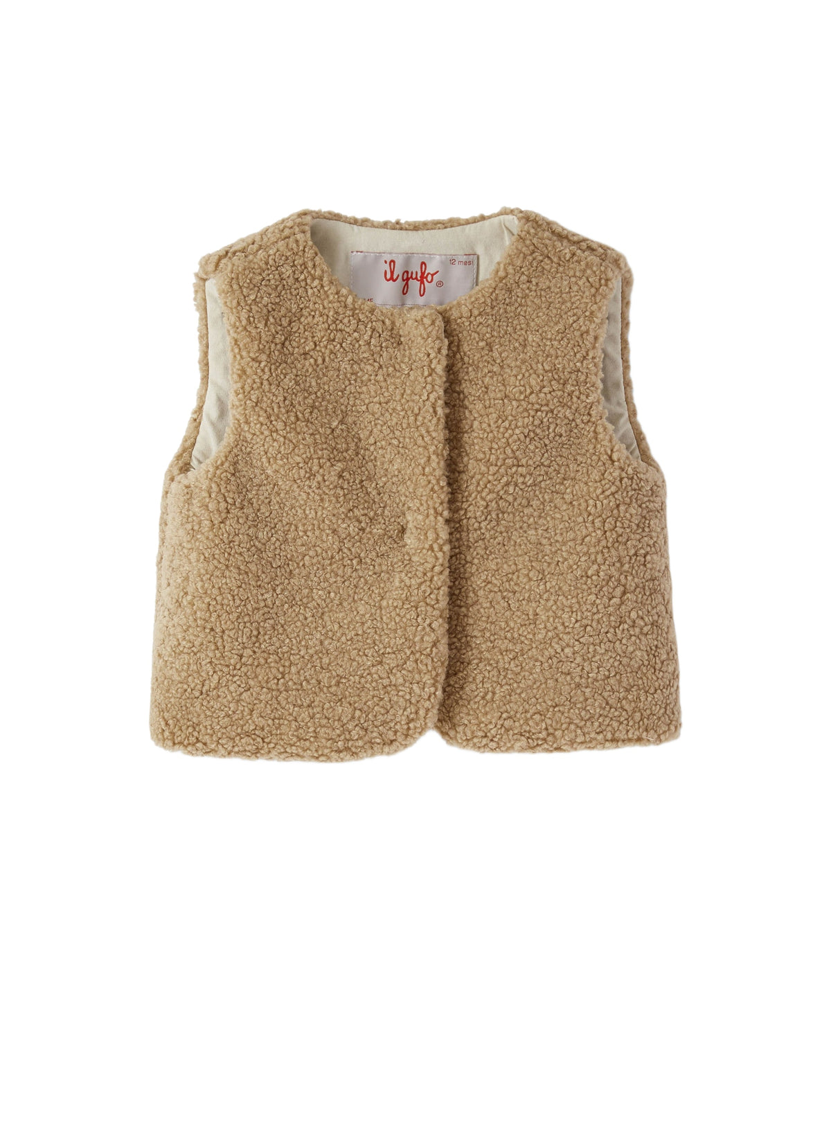 Beige Teddy Waistcoat With Buttons