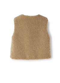 Beige Teddy Waistcoat With Buttons