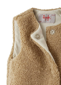 Beige Teddy Waistcoat With Buttons