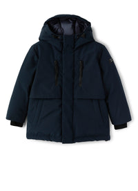 Blue Cotton Nylon Down Jacket