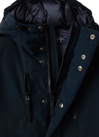 Blue Cotton Nylon Down Jacket