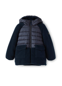 Blue fleece and nylon jacket
