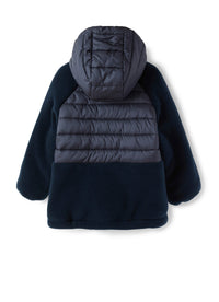 Blue fleece and nylon jacket