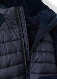 Blue fleece and nylon jacket