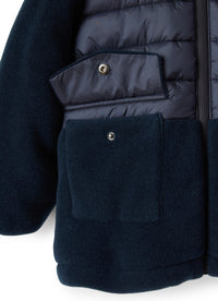 Blue fleece and nylon jacket