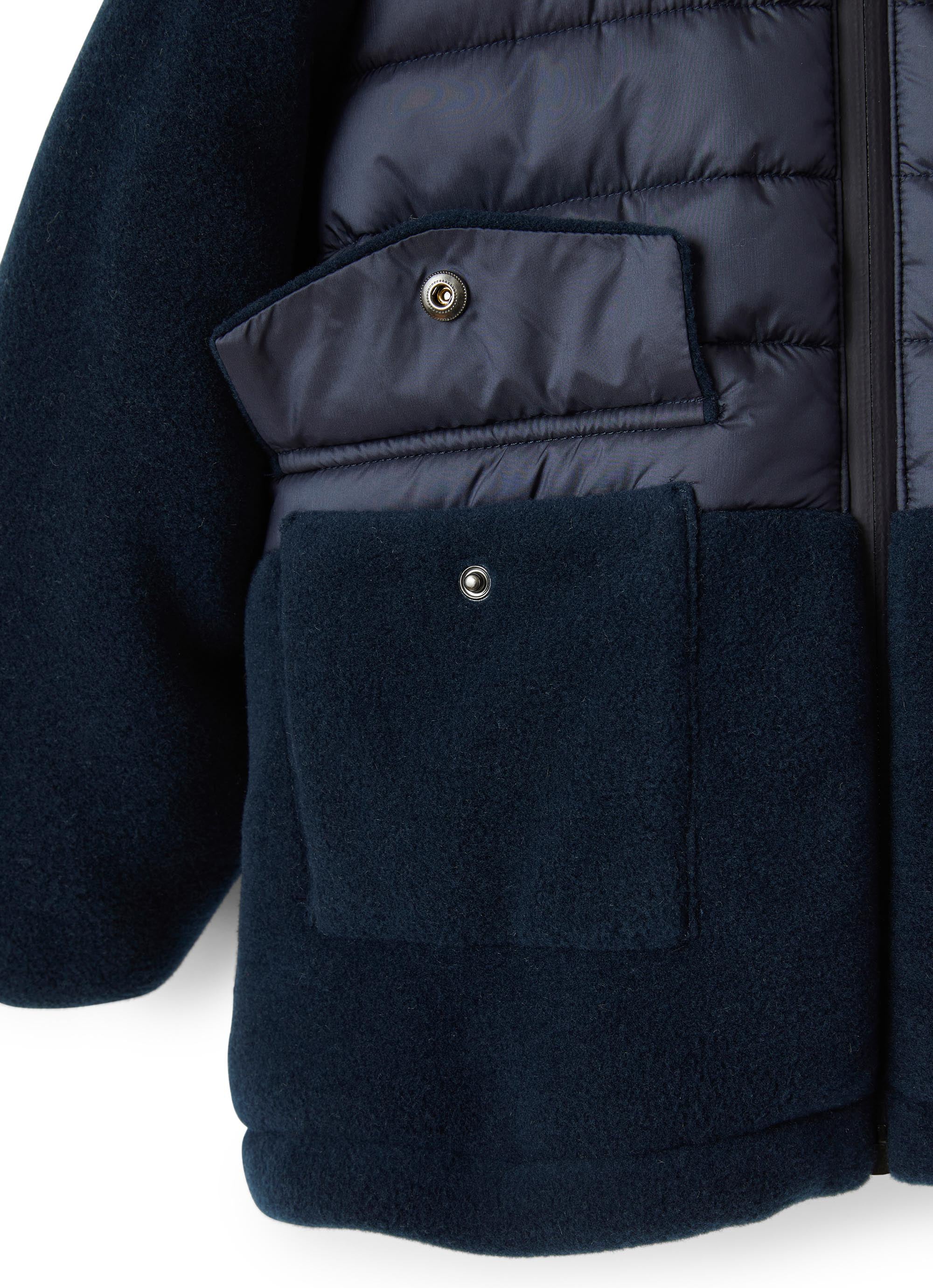 Blue fleece and nylon jacket