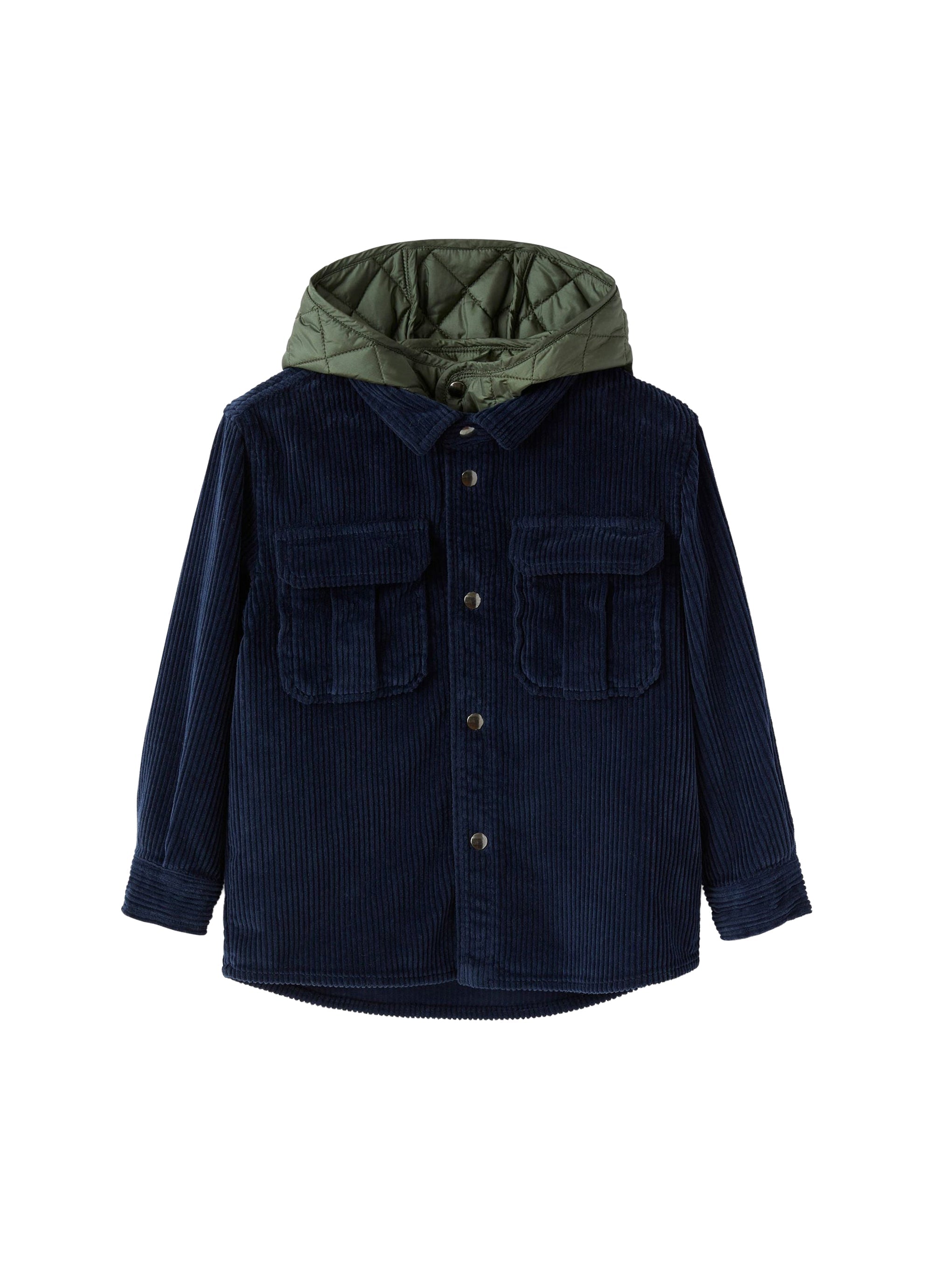 Blue velvet shirt jacket
