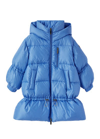 Piumino lungo azzurro con coulisse