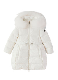 Hooded padded jacket with lining - Bianco