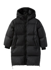 Long hooded jacket - Nero