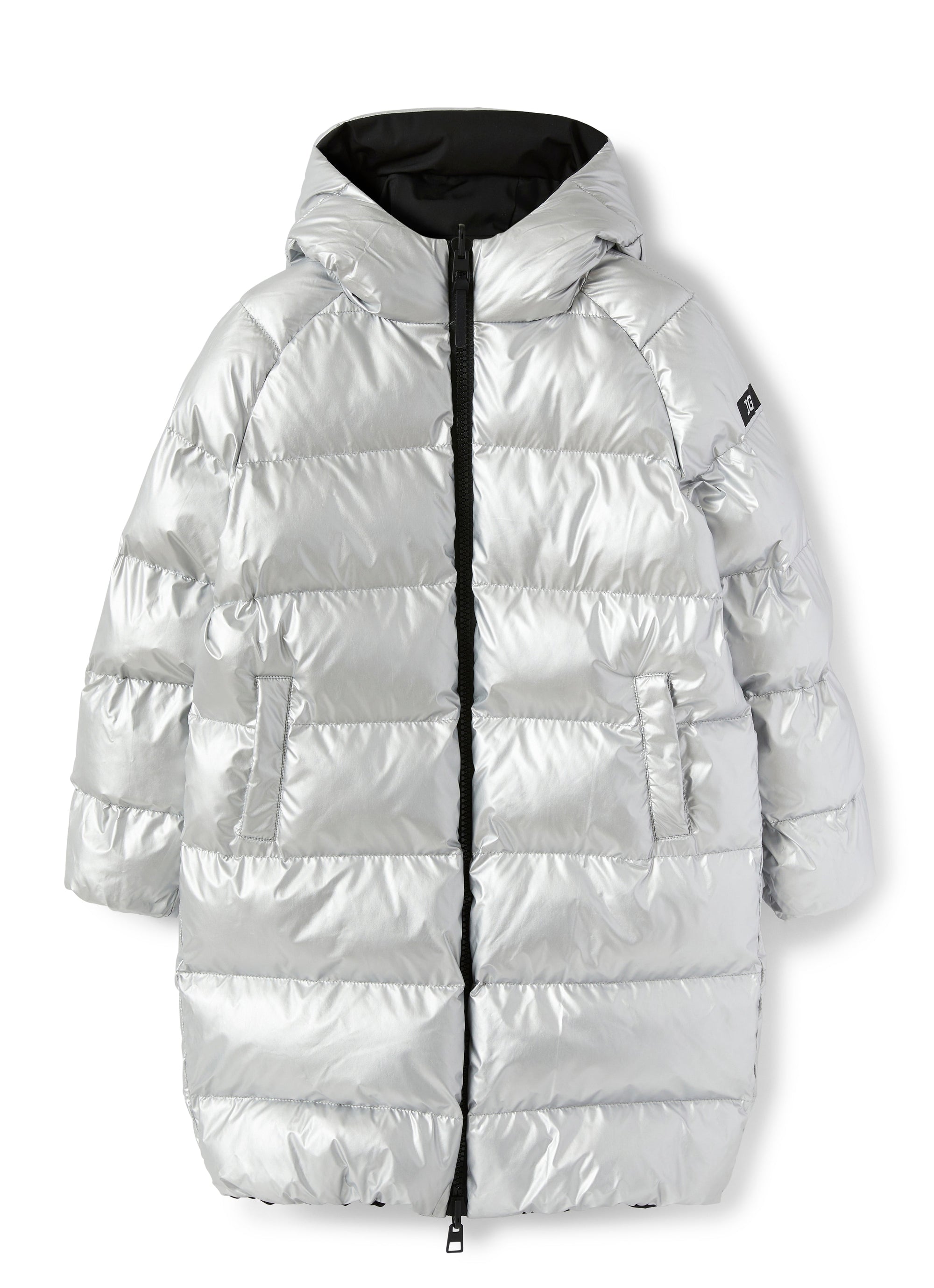 Giacca in nylon nero reversibile