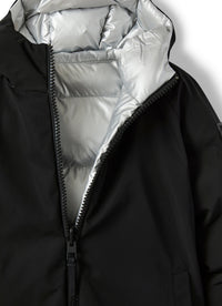 Giacca in nylon nero reversibile