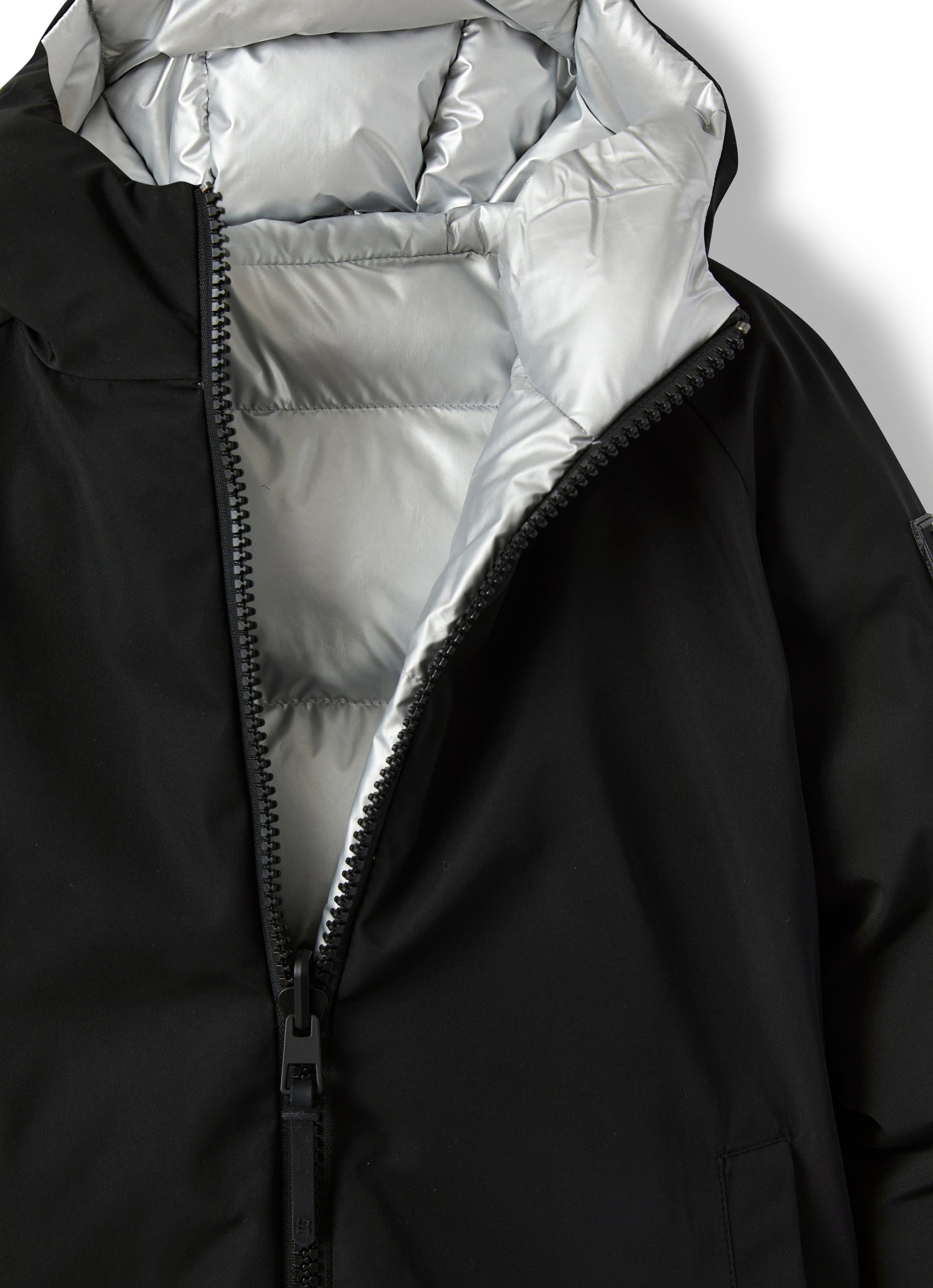 Giacca in nylon nero reversibile