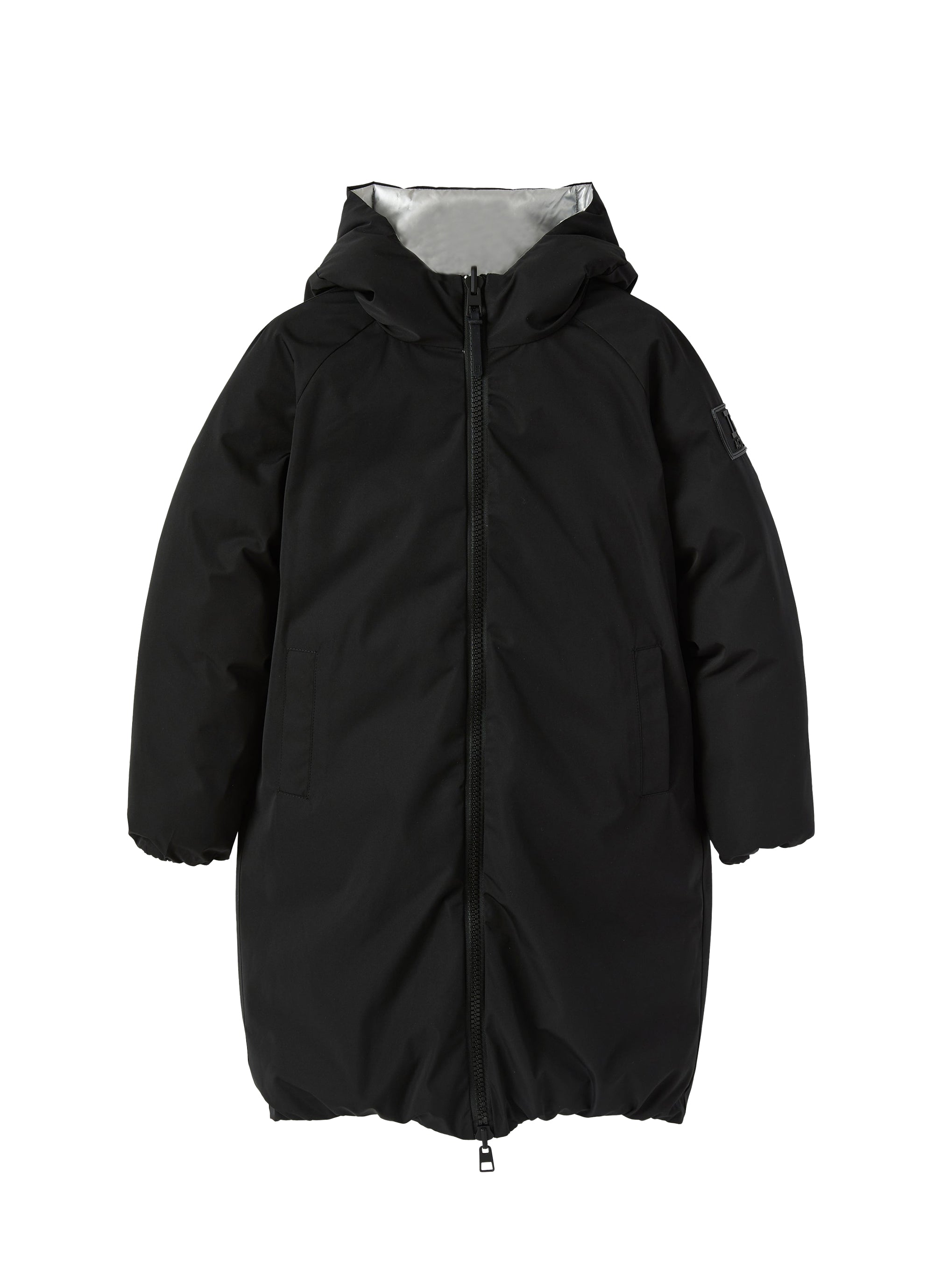 Giacca in nylon nero reversibile