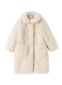 Cappotto da bambina in eco-fur latte